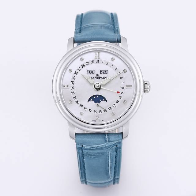 宝珀 月亮美人 天然贝母盘女表，Jb女装3663全历月相腕表35Mm，Twt Factory 聘请制表师傅通过两年无数次测试，期间损坏机芯上百个，从星期，月相，