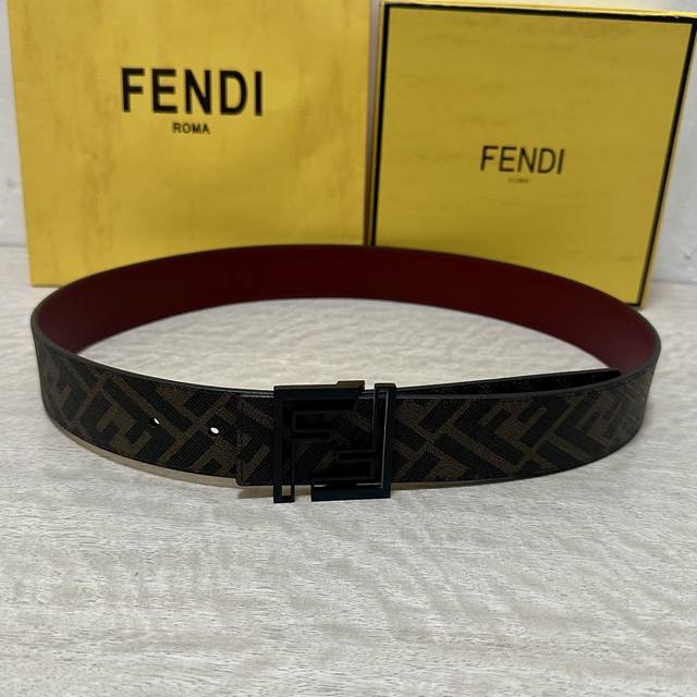 Picture Packaging +10 DDD Fendi Boutique Same Style 4.0cm Wide Double Ring Rever