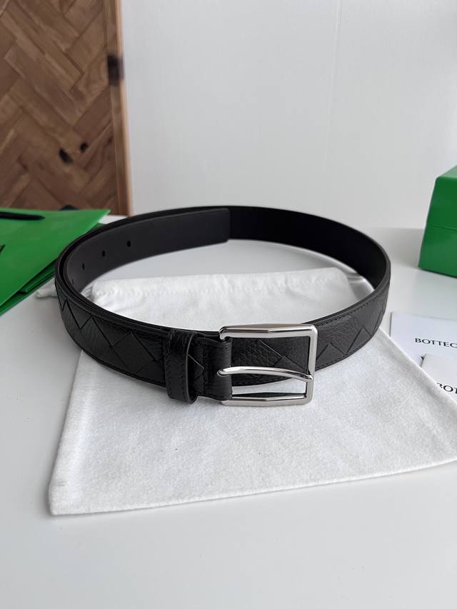 Bv 2026 Newest Men's Braided Belt, Handmade Intreccio Large Check Braid, Italian