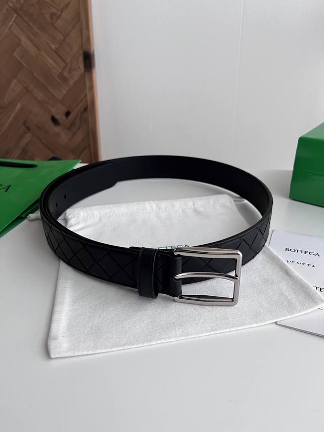 Bv 2026 Newest Men's Braided Belt, Handmade Intreccio Large Check Braid, Italian