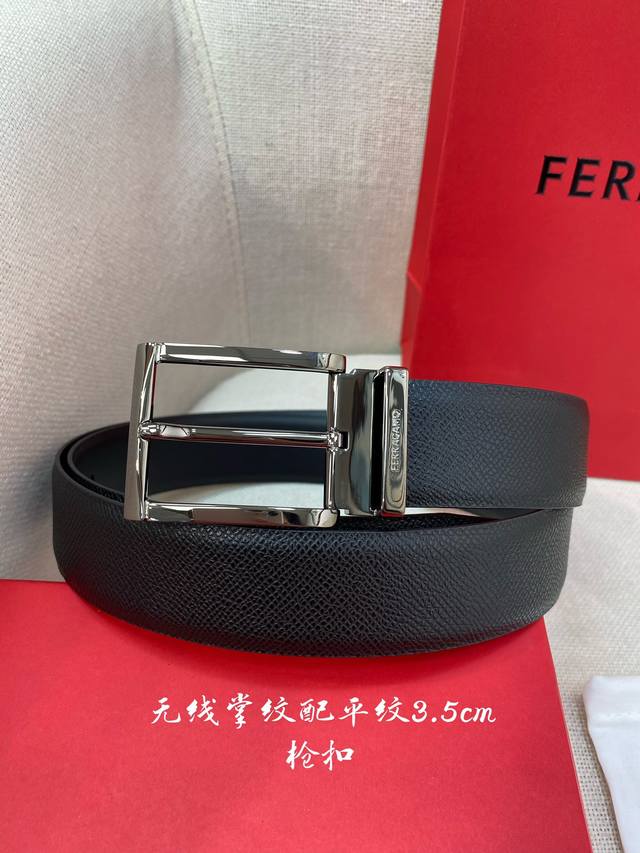 F3.5Cm premium custom-made men's leather belt, double-sided imported cowhide, cu