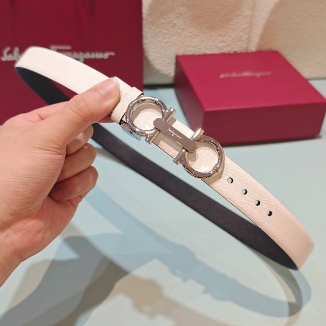 2.5cm Ferragamo belt, double-sided top-grain imported cowhide, length: 75.80.85