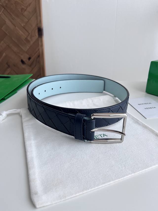 Bv 2026 Newest Men's Braided Belt, Handmade Intreccio Large Check Braided Double