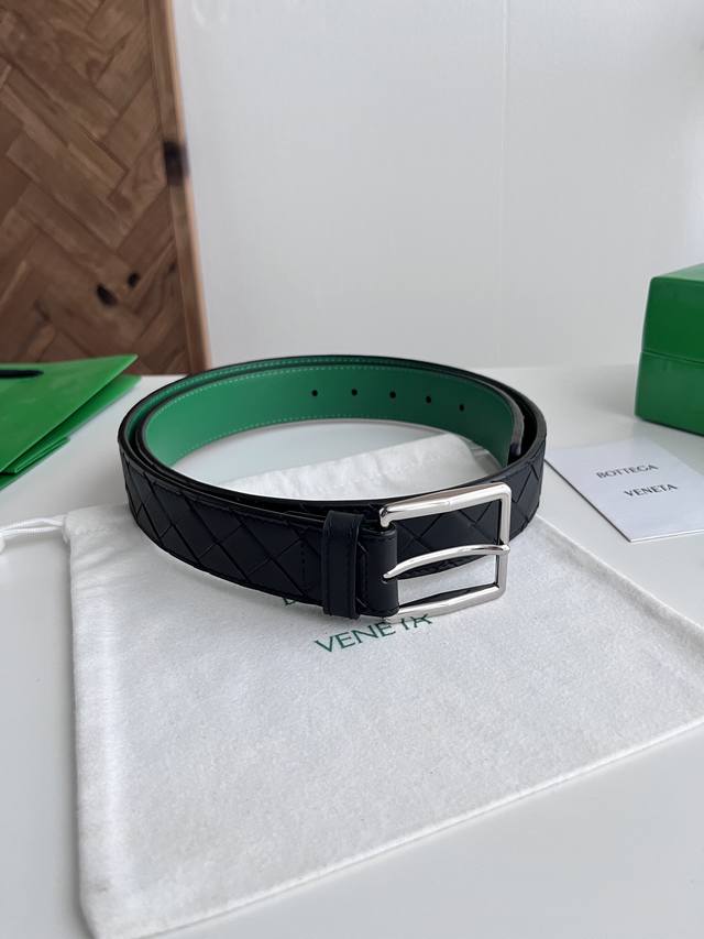 Bv 2026 Newest Men's Braided Belt, Handmade Intreccio Large Check Braided Double