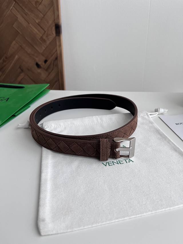 Bv 2026 New Women's Braided Watch Belt, Handmade Intreccio Small Checkered Braid