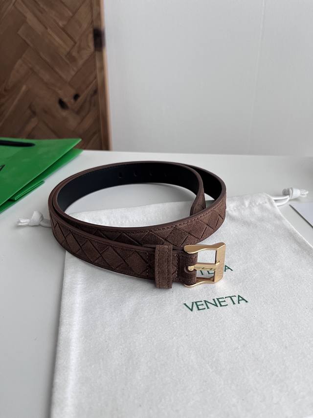 Bv 2026 New Women's Braided Watch Belt, Handmade Intreccio Small Checkered Braid