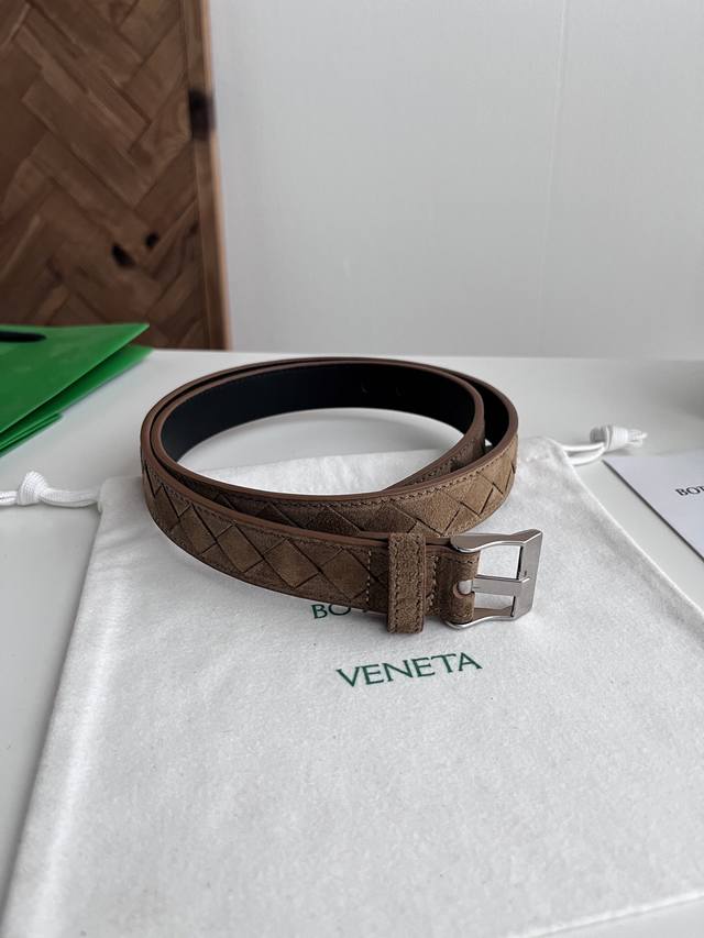 Bv 2026 New Women's Braided Watch Belt, Handmade Intreccio Small Checkered Braid