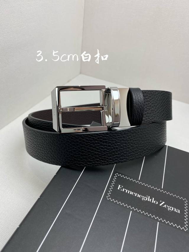 Zegna Men's Belt - 35mm Width, 316 Premium Buckle, Exquisite Craftsmanship, Imp