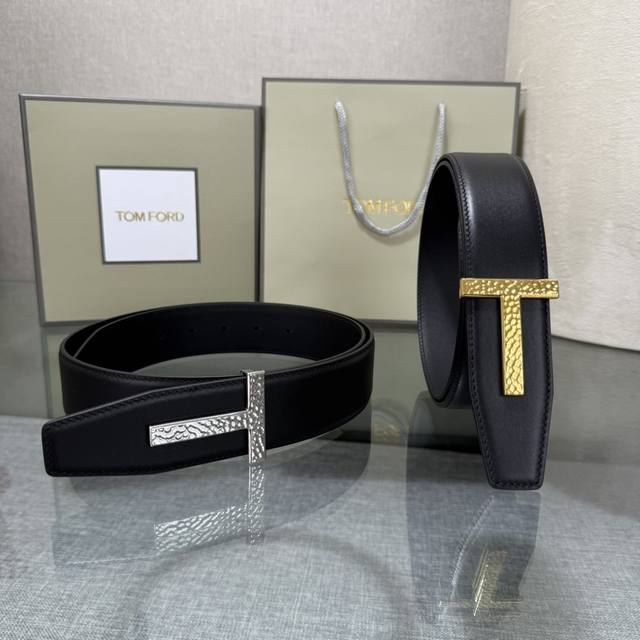 Tom Ford's latest trendy double-sided top-grain cowhide leather model, 3.8mm wi