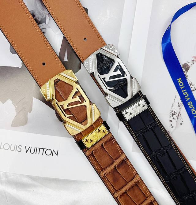 Belt: Louis Vuitton Top-Tier Original Replica. Belt: 100% Top-Grain Cowhide, Gu