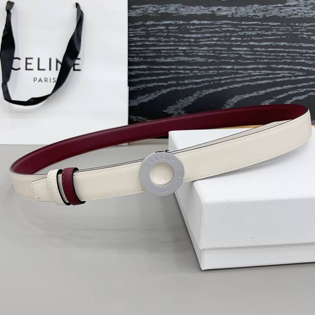 Celine 2.5cm DDD Arc de Triomphe New Double-Sided Colored Strap, Made of New Dou