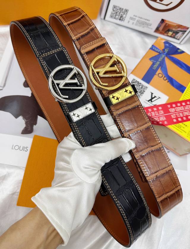 Belt: Louis Vuitton Top-Tier Replica. Belt: 100% Imported Original Top-Grain Co