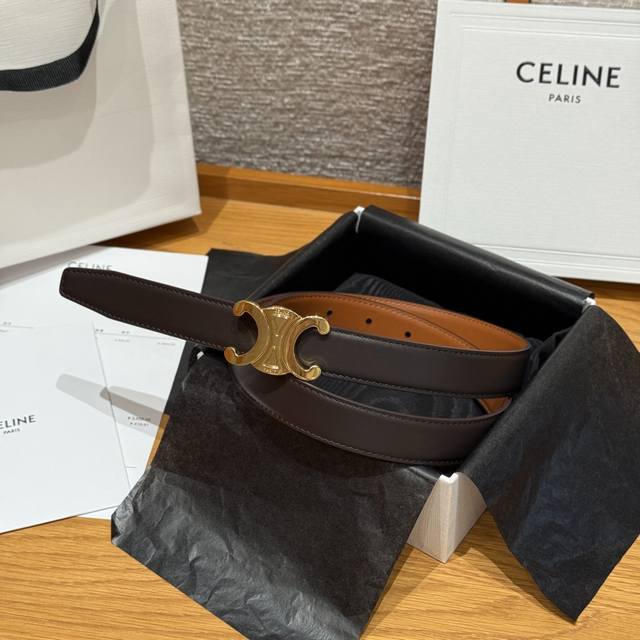 Triomphe Belt DDD Triomphe Double-sided Top-grade Calfskin Belt DDD Versatile,