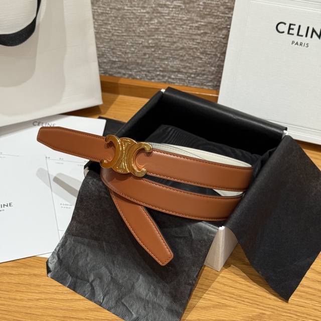 Triomphe Belt DDD Triomphe Double-sided Top-grade Calfskin Belt DDD Versatile,