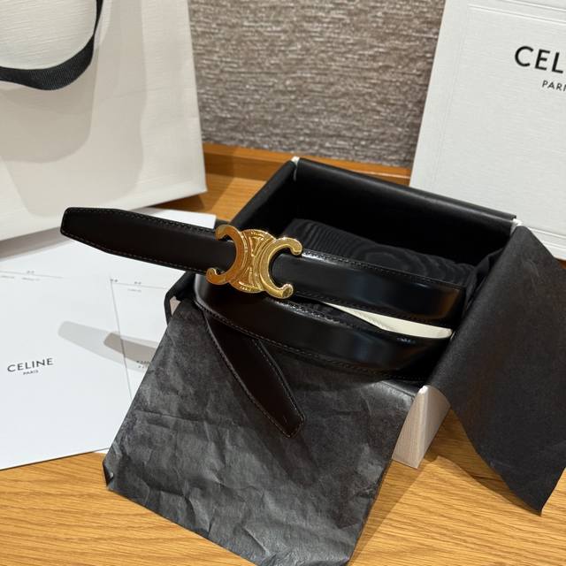 Triomphe Belt DDD Triomphe Double-sided Top-grade Calfskin Belt DDD Versatile,