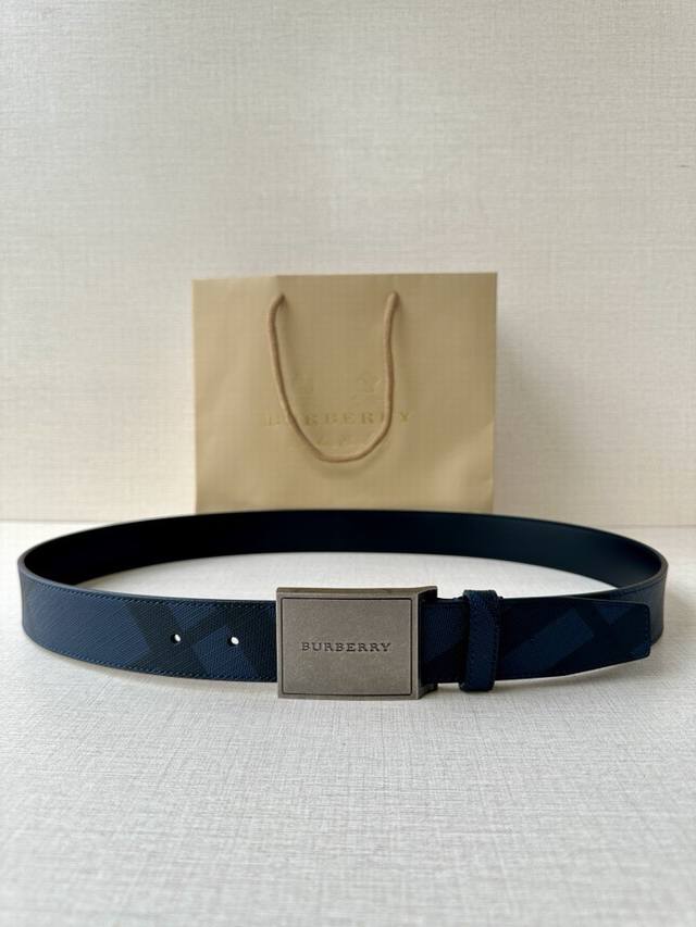 Burberry: Original quality, new men's calfskin belt, same style as boutiques, B