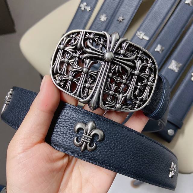 Chrome Hearts detachable vintage silver burial buckle, featuring imported lyche