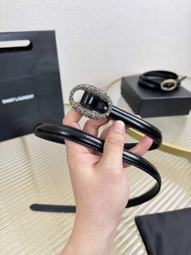 2026 Spring/Summer Collection Saint Laurent Women's Belt, genuine gold-plated bu