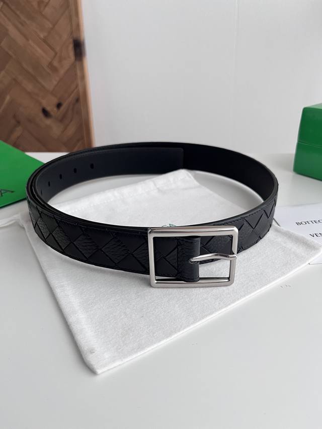 Bv 2026 Newest Men's Braided Belt, Handmade Intreccio Large Grid Braid, Italian