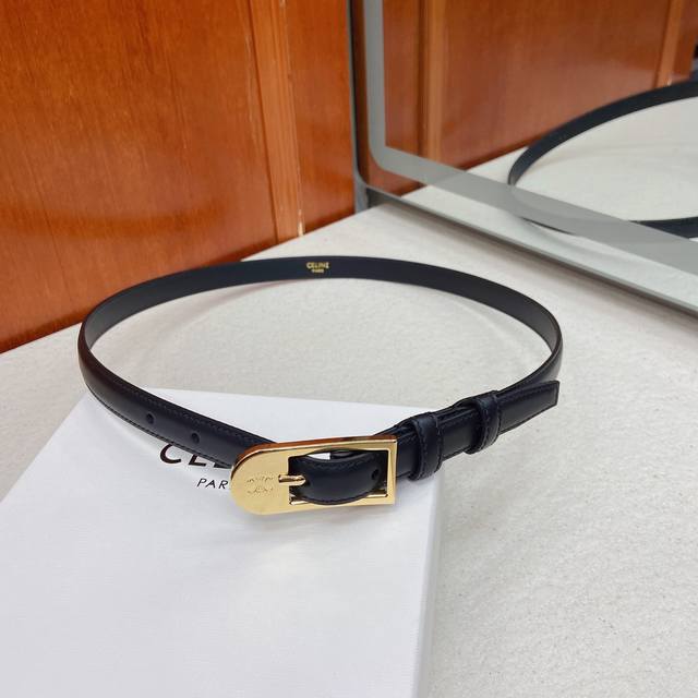 Celine top-grain cowhide leather, pure brass hardware, width: 1.8 cm DDD