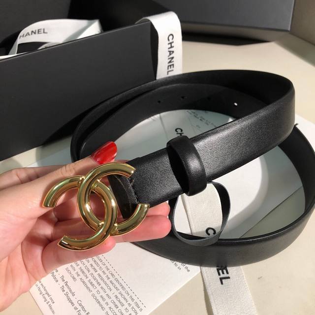 Chanel women's belt, original quality, 3.0cm width, double-sided original calfs