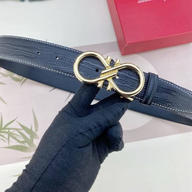 Ferragamo Special Leather Belt Series, original factory hardware, high-quality