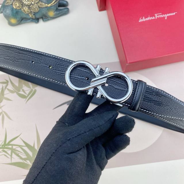 Ferragamo Special Leather Belt Series, Original Hardware, High-Quality Stainles