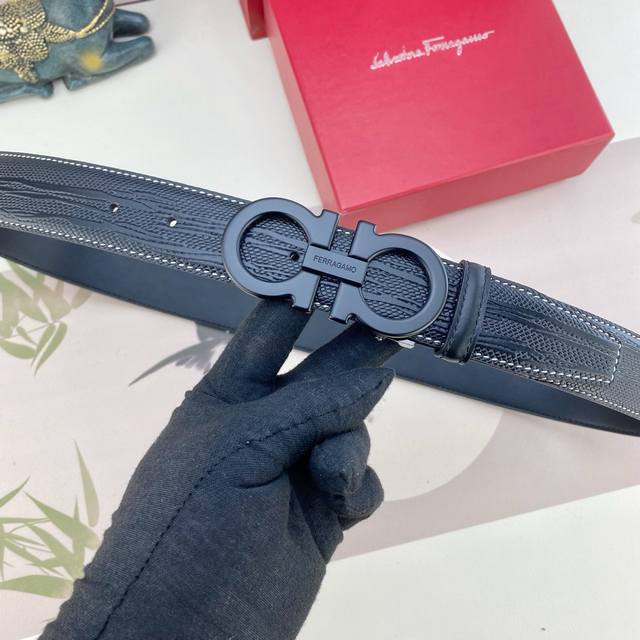 Ferragamo Special Leather Belt Series, original factory hardware, high-quality