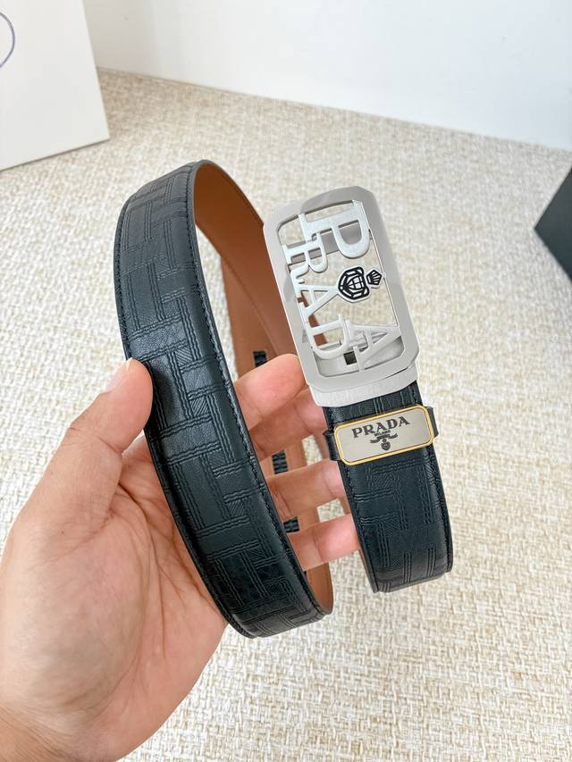 Product Name: Prada Automatic Belt DDD Model: Automatic belt, classic pure steel