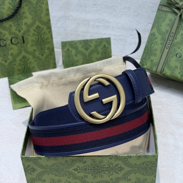 This eye-catching men's belt from Gucci's 2026 Resort collection features a buc