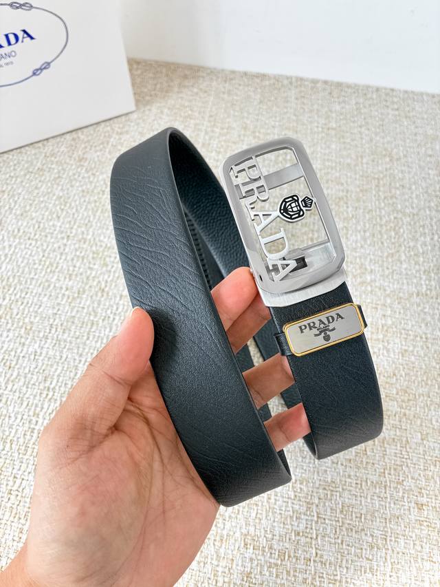 Product Name: Prada Automatic Belt DDD Model: Automatic belt, classic pure stee