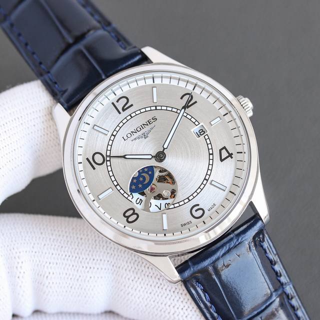 统一价 DDD 浪琴 Longiness 材质：316精钢表壳 蓝宝石镜面 皮带：意大利头层小牛皮皮带 原装进口28S8-16全自动机械机芯。 尺寸：直径41M