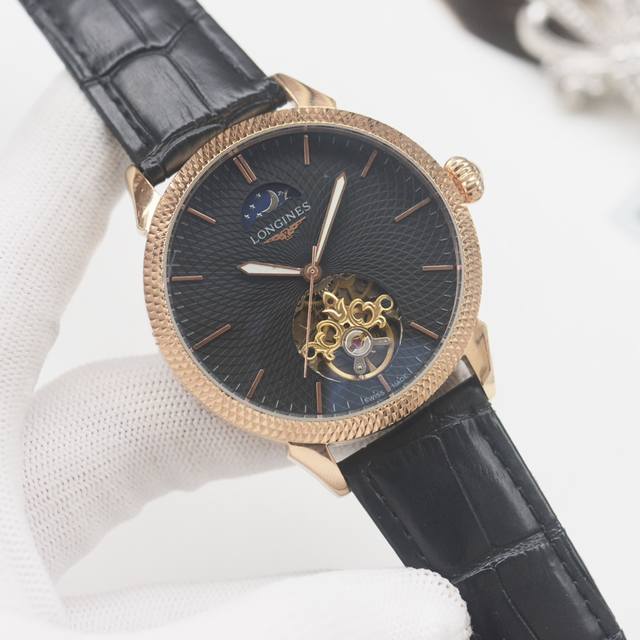 尊享价： DDD 品牌：浪琴-Longines DDD 类型：男士腕表 DDD 壳套：顶级版316精钢L DDD 表带：进口小牛皮表带 316精钢表带 DDD