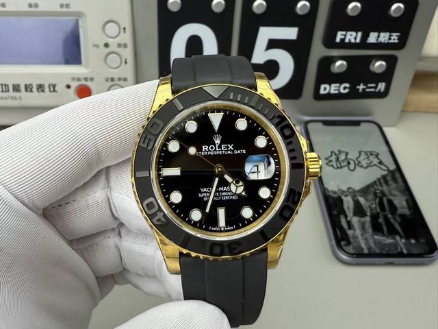 黄金游艇！Rolex 劳力士 Yacht Master 游艇名仕型 116655 运动男表 精钢镀厚玫瑰金表壳 陶瓷表圈 可双向转动 旋入式表冠 蓝宝石镜面有日