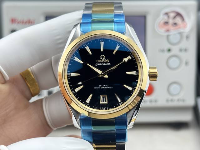 钢带款:白 -金 -全 Ovs Factoty新品 日配绝佳之选 海马150米 Aqua Terra 天文台 1:旋入式 凸雕技术 表冠 全新 “圆椎形”设计，