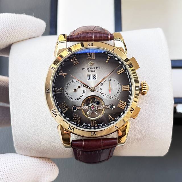 统一价格 百达翡丽-patek philippe精品男士腕表 尊贵大气 绅士风范 高端矿物质防刮镜面玻璃 耐磨316L精钢表壳 耐磨进口小牛皮表带 全自动进口机