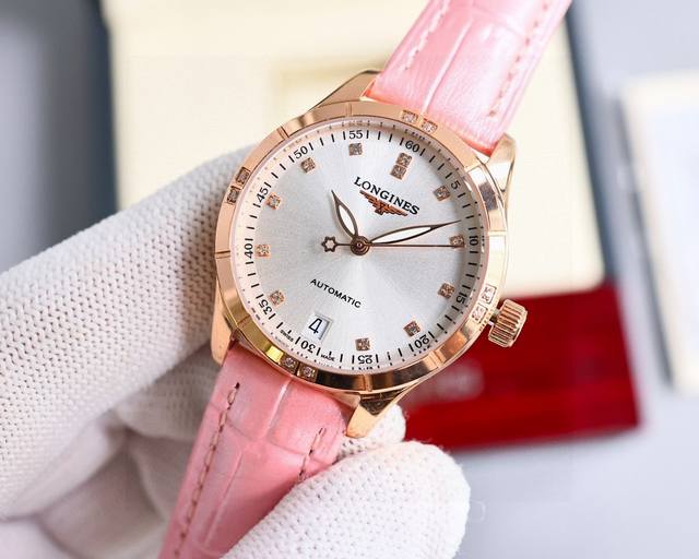 白 -金 最新推出2026最新版本 浪琴 Longines 名匠系列机械女表！让所有男神更爱你！，推出为每一位女性设计的新品，适合所有女神佩戴，在不同场景都能显