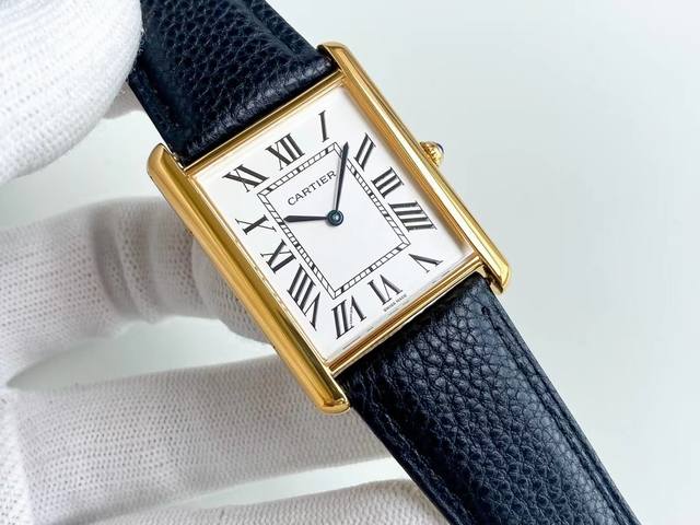 sj出品 荔枝纹版本中小号 皮带款 白 金 850 大号+30，钻+30 鳄鱼皮100 三码合一，台湾厂 Cartier 卡地亚-Solo Tank Solo坦