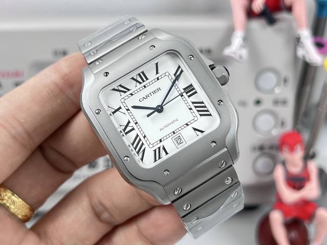 白 钛 ，9015钛 ，9015机芯50，全拆150 Bvf Factory出品 男装大号-卡地亚新款山度士 表壳：316材质39.8X47.5X9.08 表盘