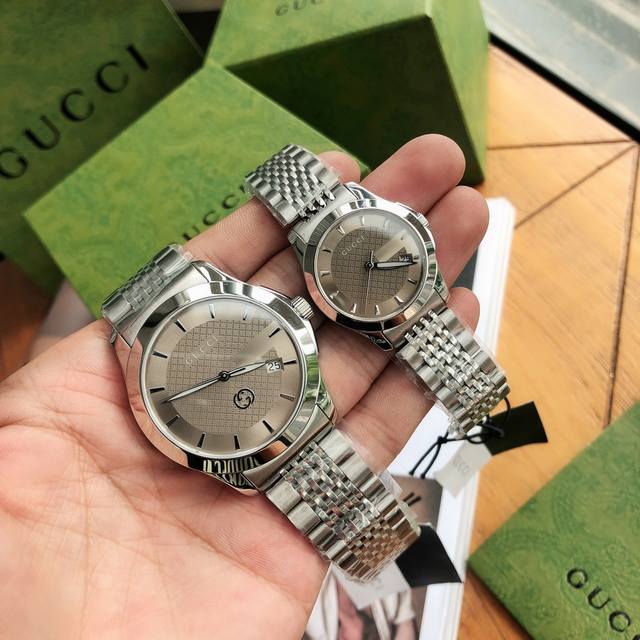 原盒:30 古驰 原装瑞士机芯，底盖编码和吊牌编码一致！经典古驰女表，Original Gucci,古驰g-Timeless系列，经典九珠表带，商务休闲百搭 男