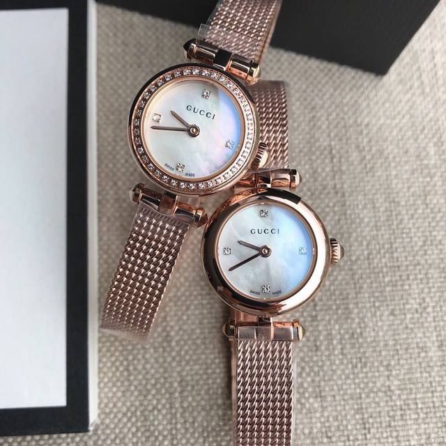 原盒:30 古驰 Original Gucci，古驰巴塞尔钟表展新宠，全新设计，天然贝母面，网带精致，原装瑞士石英，大部件原厂出，小号～23Mm表径，保真。全新