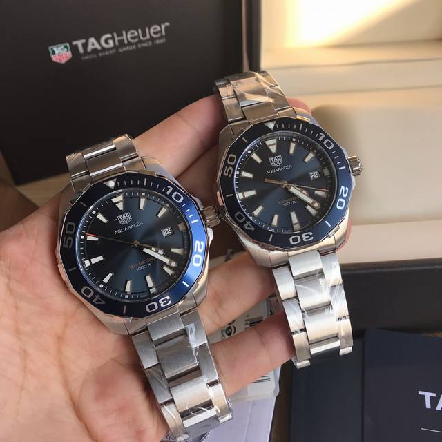 可以订做专柜查验码 批: 原盒:50 新款到货！Original Tagheuer,泰格豪雅竞潜系列石英表！大号~43Mm中号～41Mm表径，蓝宝石镜面，超强夜