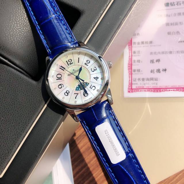 配盒 支持香港直邮 新款硬货！积.家jaeger-Lecoultre约会系列腕表浪漫登场。镶嵌真钻，美洲进口鳄鱼皮表带。修正现市面任何版本的所有不足之处，简约淑