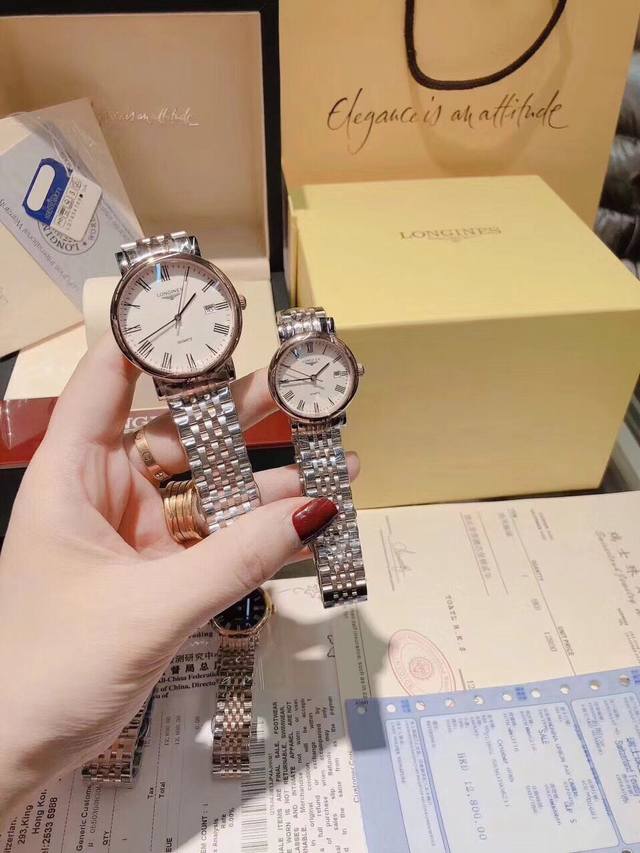 浪琴、博雅系列情侣 全钢壳进口石英就行 大量现货接单中...下单尽早