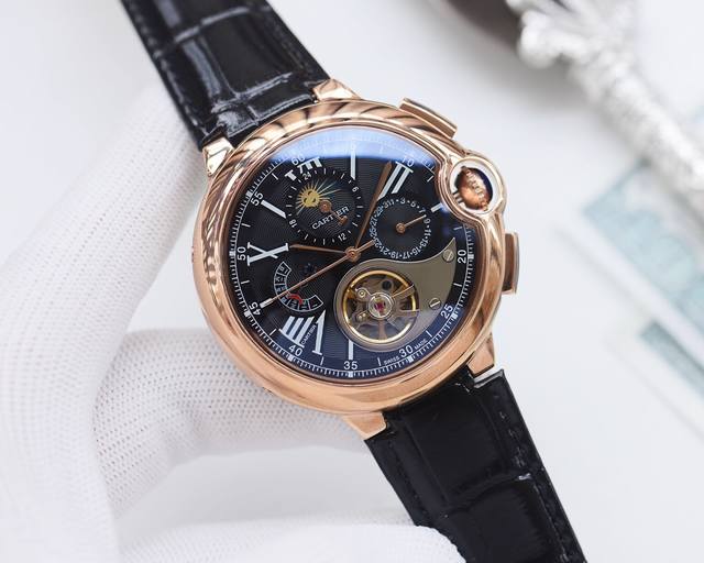 白壳 金壳 品牌：卡地亚-Cartier 类型：男士腕表 壳套：顶级版316精钢l 表带：进口小牛皮表带 机芯：全自动进口机械机芯 镜面：矿物质防刮镜面玻璃 尺