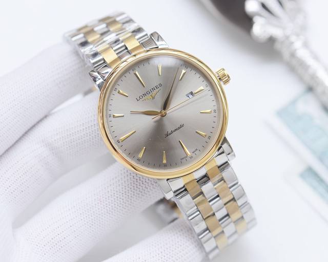 白壳 金壳 ，钢带20 品牌：浪琴-Longines 类型：男士腕表 壳套：顶级版316精钢l 表带：进口小牛皮表带 316L精钢表带 机芯：全自动机械机芯 镜