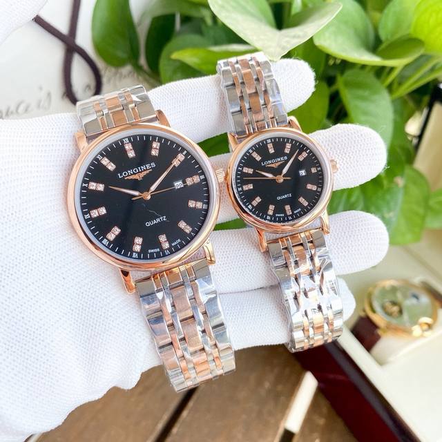 白 -金 钢带+20。浪琴-Longines精品情侣对表携手而来，简约精致，品质精湛，热卖全城。采用进口石英机芯，顶级316精钢表壳，进口小牛皮表带，矿物质超强