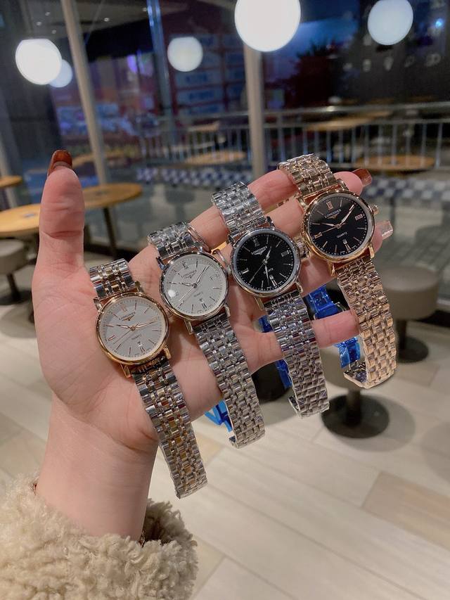 白 金 钢带20 浪琴 情侣对表 原装进口石英机芯 矿物质玻璃镜面 316L精钢表壳 直径男40Mm女30Mm 厚8Mm如果今天的阳光停止了它耀眼的光芒。那么你