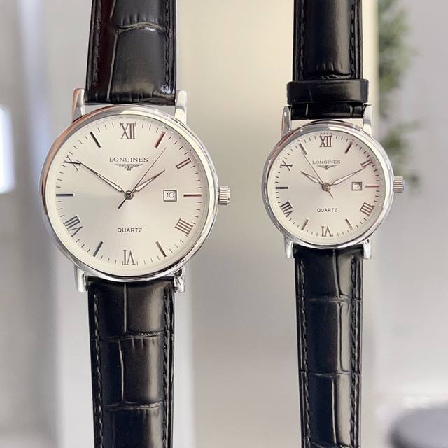 白壳 玫 钢带加20 实物拍摄 品牌： 浪琴-Longines 类型：情侣对表 表壳：316精钢 做工优质 表带：进口小牛皮 316精钢 两种可选 机芯：进口石