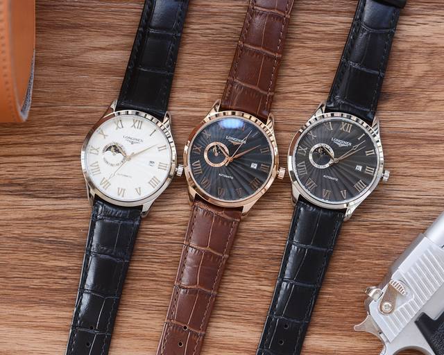 白 金 钢带20 男人挚爱 星辰腕表 最新 ：浪琴最佳设计独家首发 类型 ：精品男士腕表 表带 ：真牛皮 316精钢表带 机芯 ：高端全自动机械机芯 镜面 ：矿